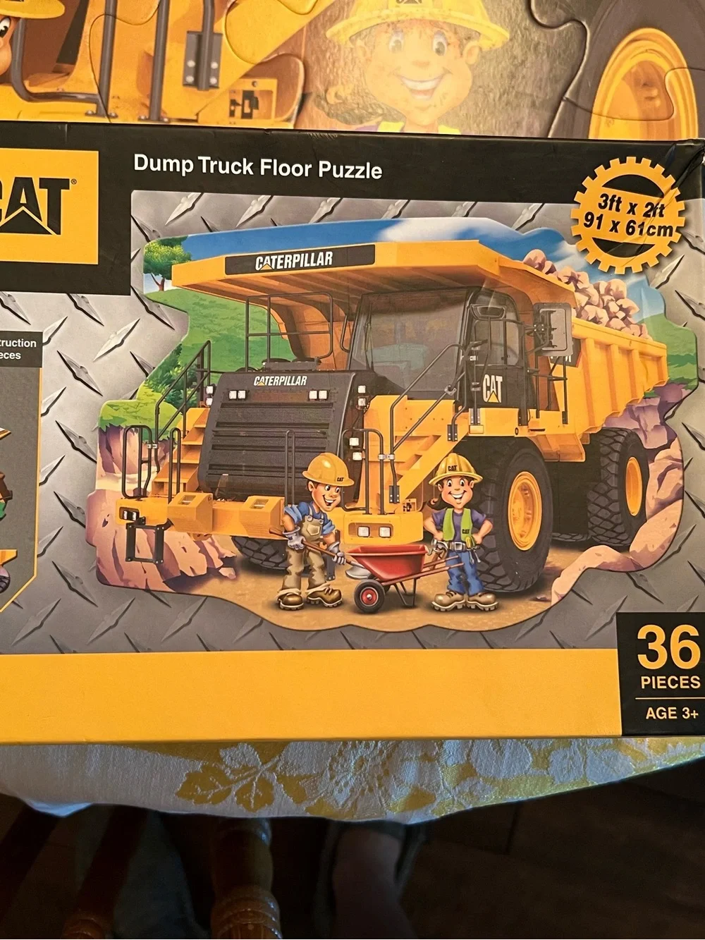 MasterPieces Dump Truck  Caterpillar Construction 36 Pc Floor Puzzle Complete